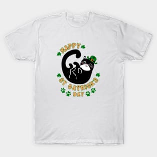 Happy St Catrick's Day | Funny Party Cat T-Shirt